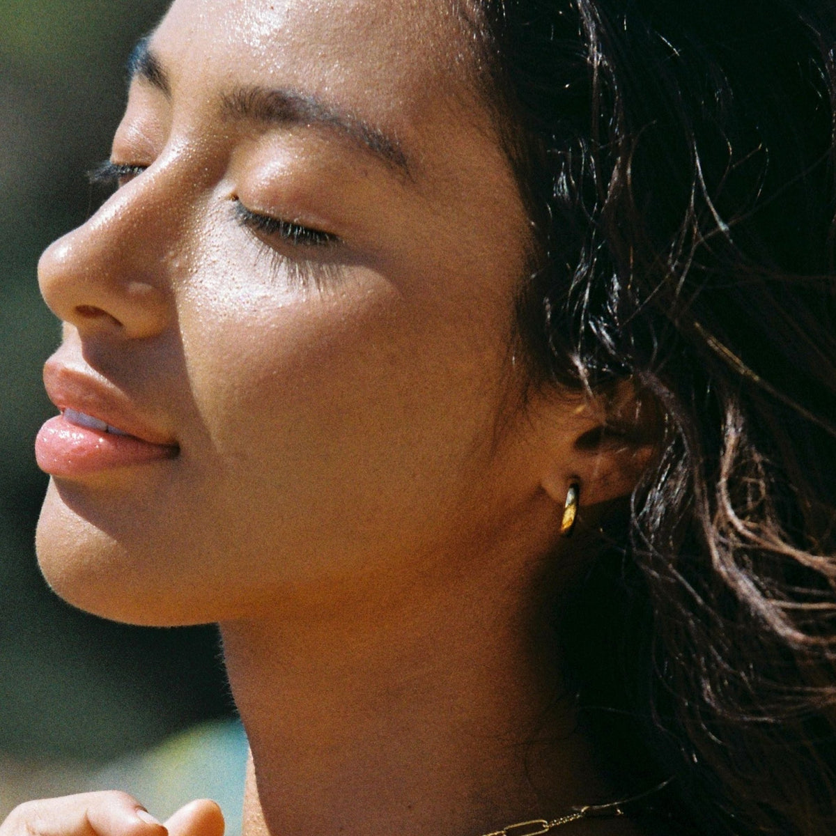 Bold Chunky Huggie Hoop Earrings, 18K Gold Stainless Steel, Waterproof - Mari Gavane