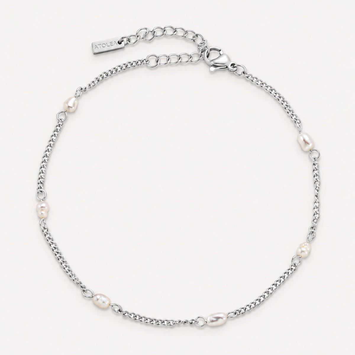 Freshwater Pearl Beaded Anklet, 18K Gold Stainless Steel, Waterproof - Mari Gavane