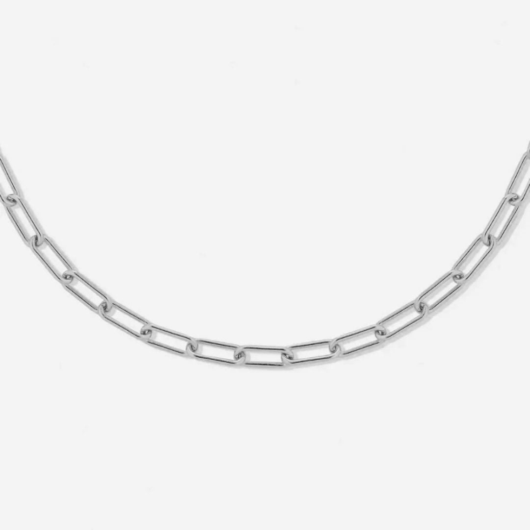 Paperclip Chain Choker Necklace, 18K Gold Stainless Steel, Waterproof - Mari Gavane