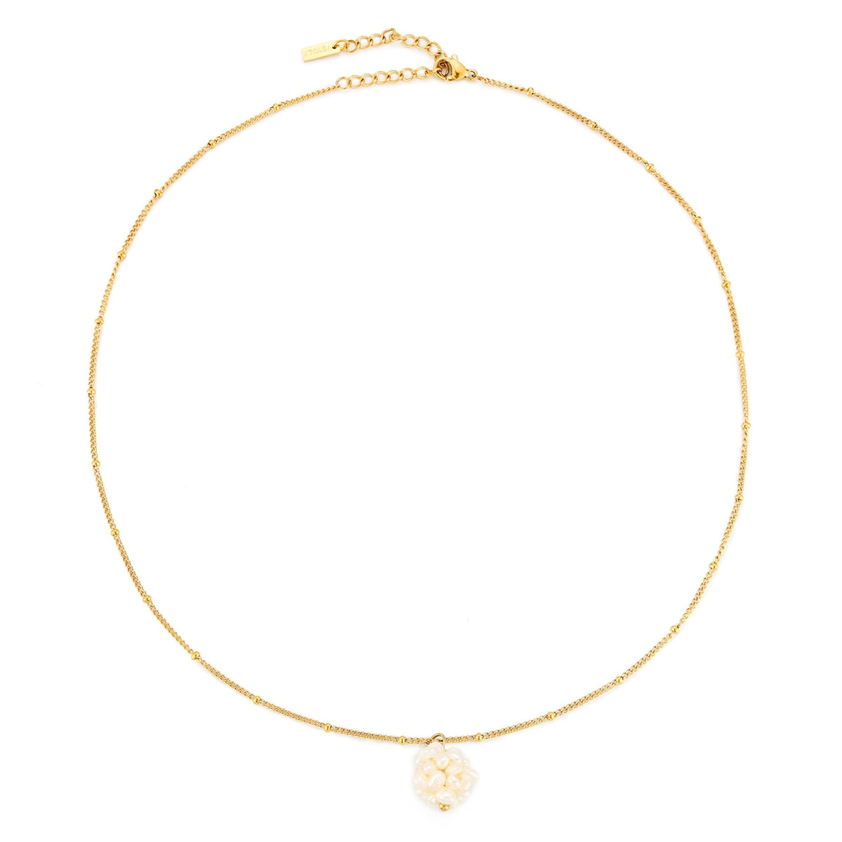 Tiny Freshwater Pearl Beaded Necklace, 18K Gold Stainless Steel, Waterproof - Mari Gavane