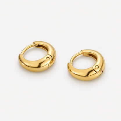 Bold Chunky Hoop Earrings, 18K Gold Stainless Steel, Waterproof - Mari Gavane
