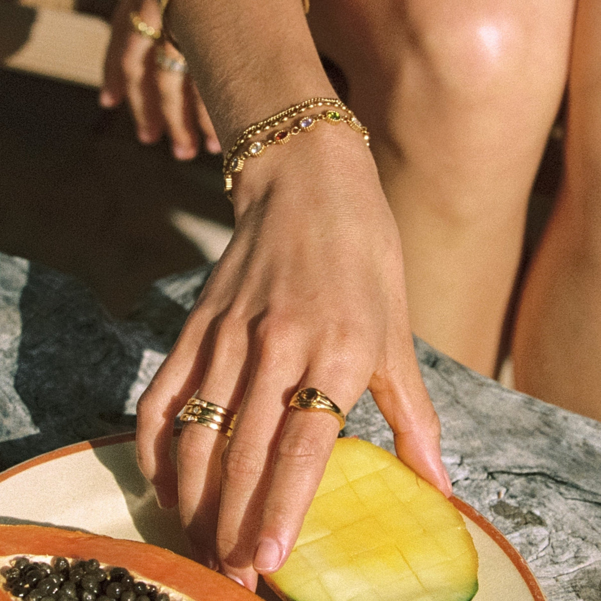 Colorful Zircon Tennis Bracelet, 18K Gold Stainless Steel, Waterproof - Mari Gavane