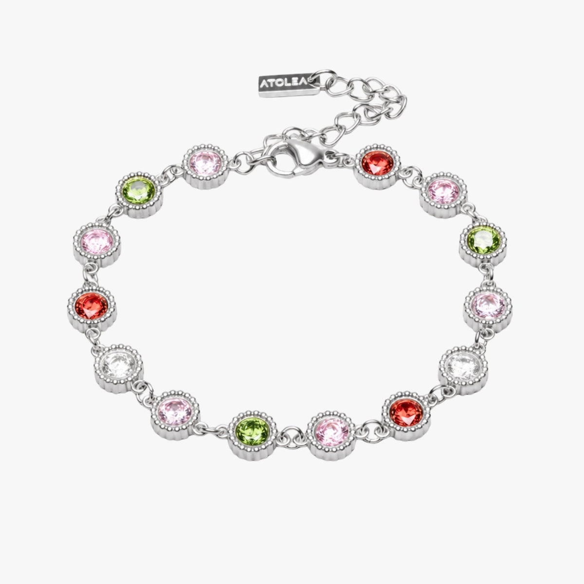 Colorful Zircon Tennis Bracelet, 18K Gold Stainless Steel, Waterproof - Mari Gavane