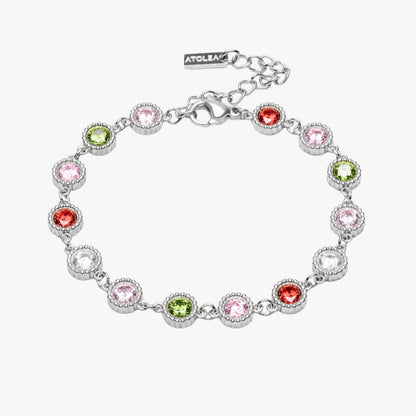Colorful Zircon Tennis Bracelet, 18K Gold Stainless Steel, Waterproof - Mari Gavane