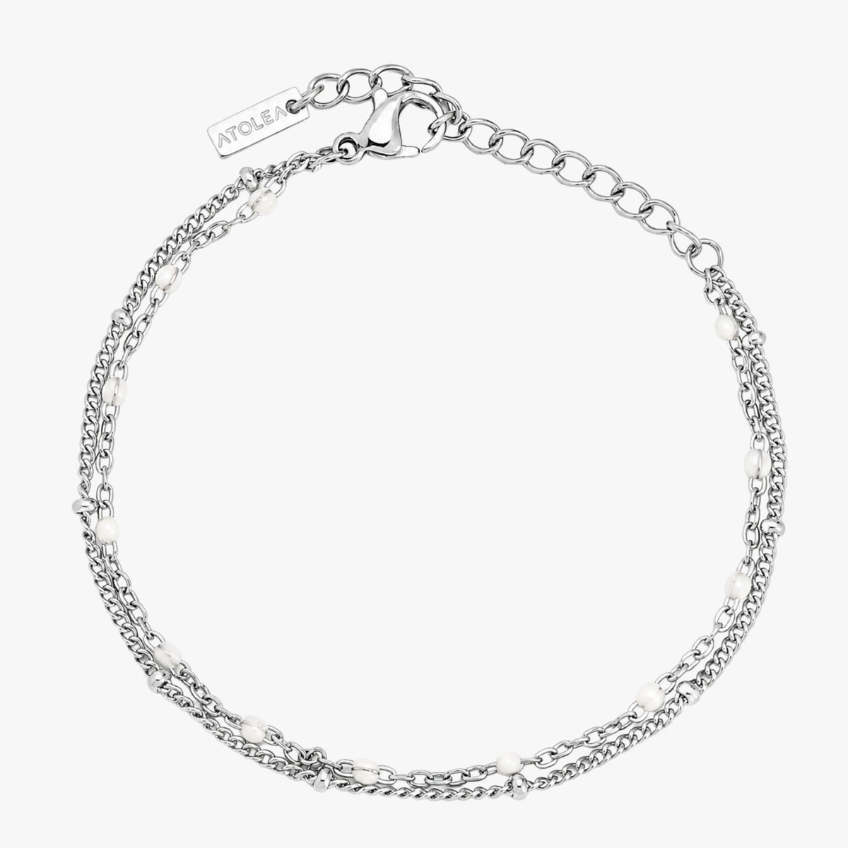 Double Layered Beaded Bracelet, 18K Gold Stainless Steel, Waterproof - Mari Gavane