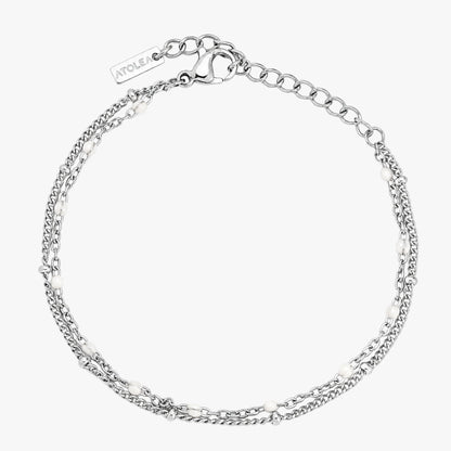 Double Layered Beaded Bracelet, 18K Gold Stainless Steel, Waterproof - Mari Gavane