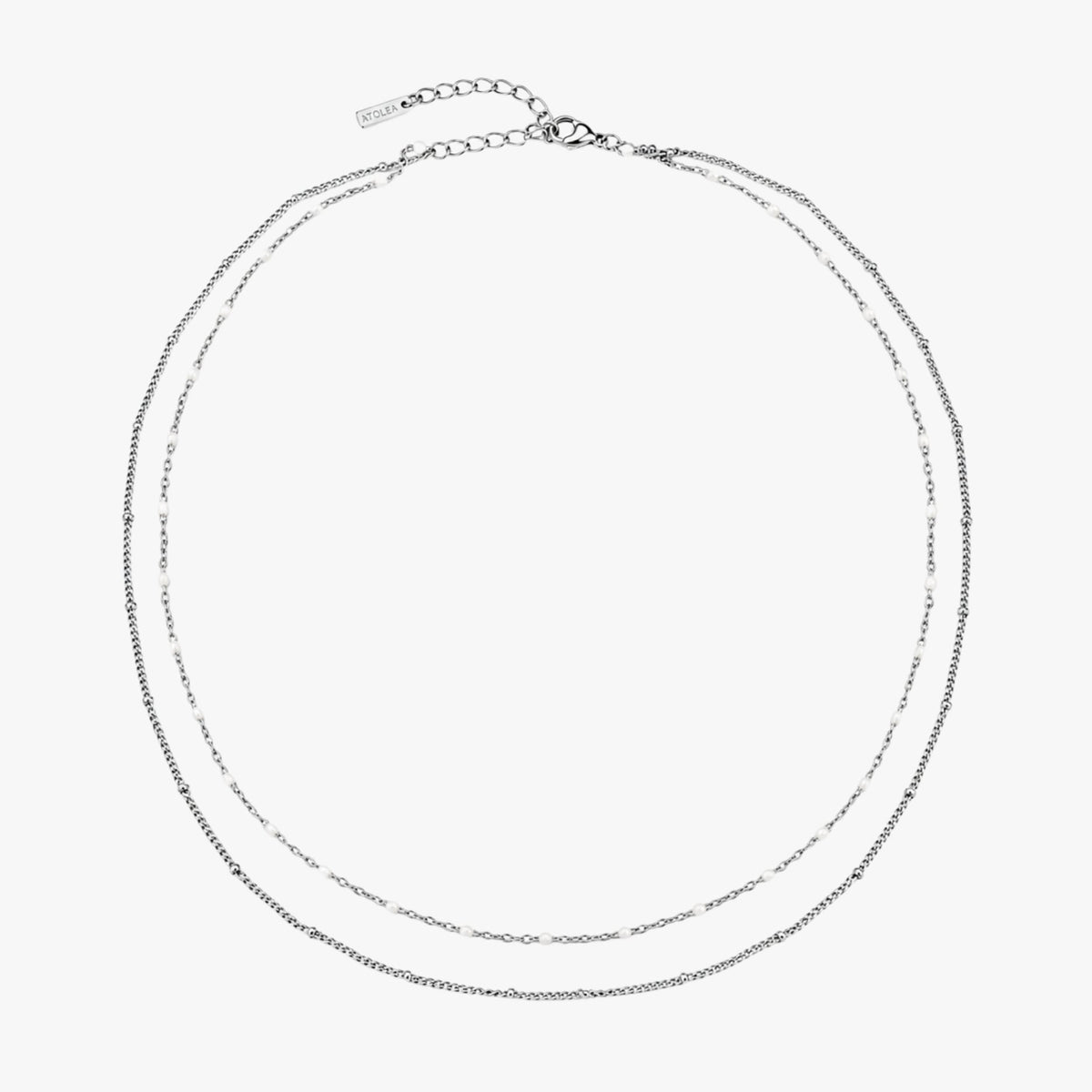 Double Layered Beaded Choker Necklace, 18K Gold Stainless Steel, Waterproof - Mari Gavane