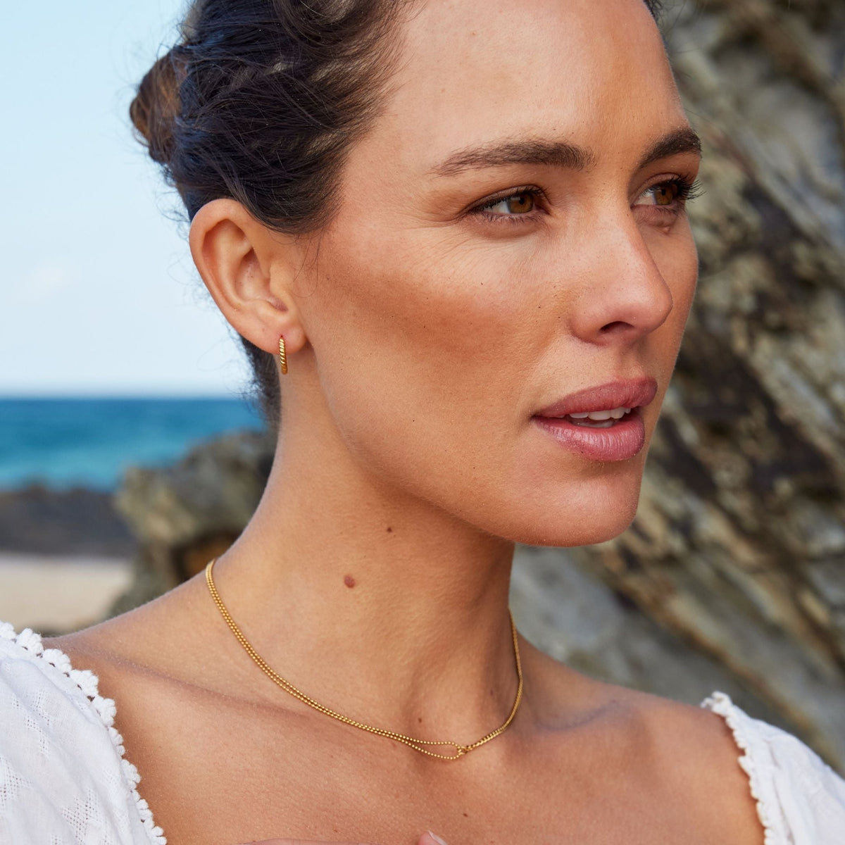 Double Layered Chain Choker Necklace, 18K Gold Stainless Steel, Waterproof - Mari Gavane