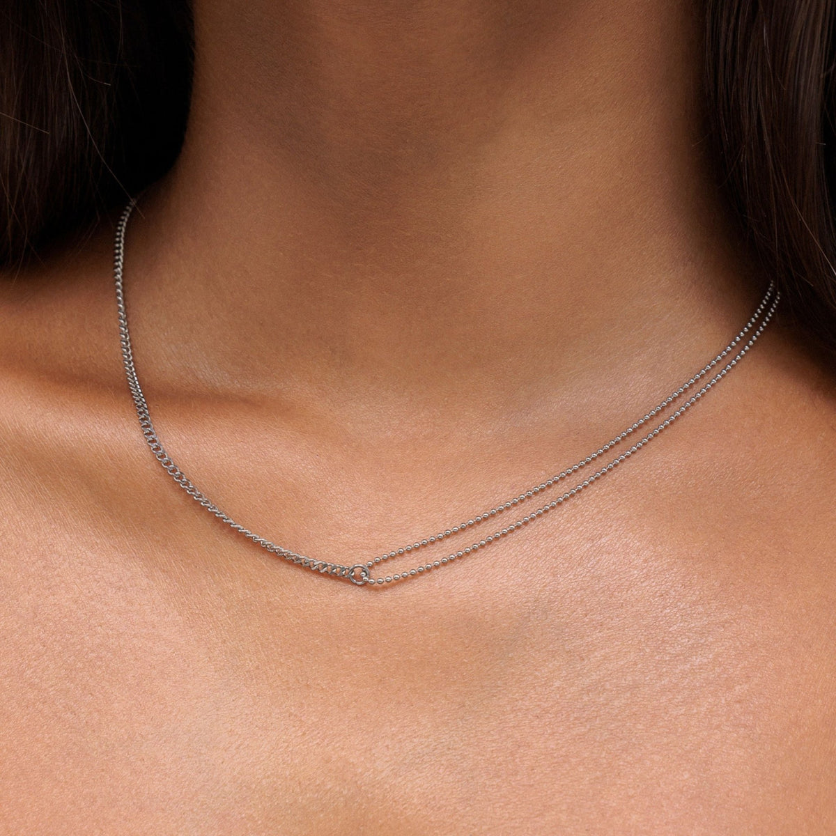 Double Layered Chain Choker Necklace, 18K Gold Stainless Steel, Waterproof - Mari Gavane