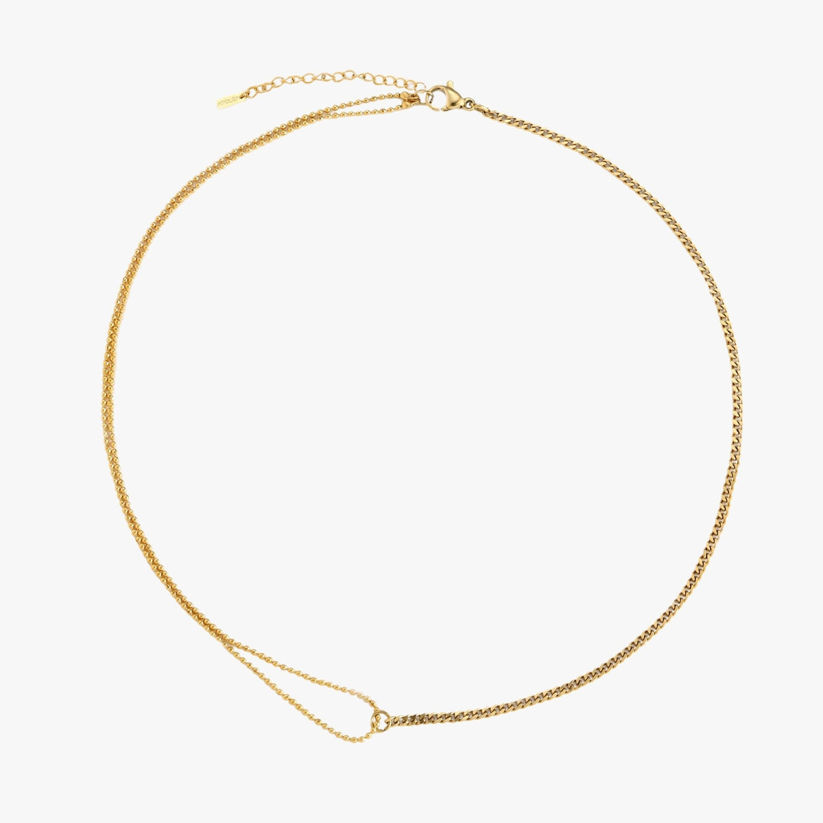 Double Layered Chain Choker Necklace, 18K Gold Stainless Steel, Waterproof - Mari Gavane