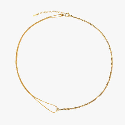 Double Layered Chain Choker Necklace, 18K Gold Stainless Steel, Waterproof - Mari Gavane