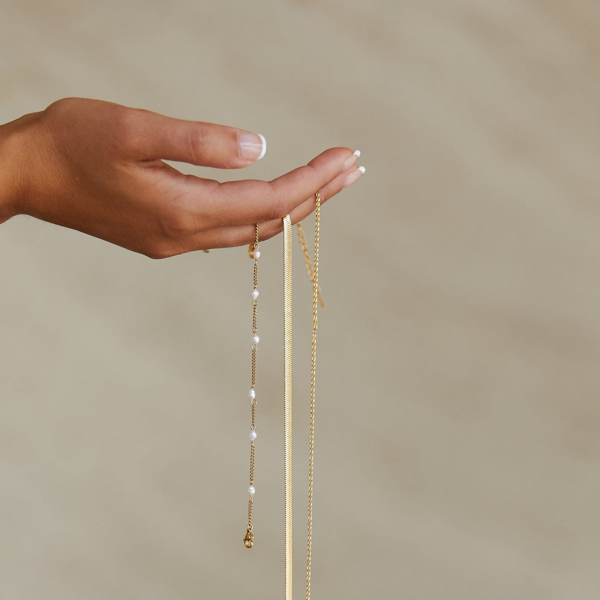 Freshwater Pearl Beaded Chain Bracelet, 18K Gold Stainless Steel, Waterproof - Mari Gavane