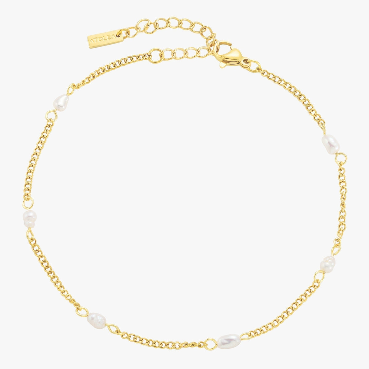 Freshwater Pearl Beaded Chain Bracelet, 18K Gold Stainless Steel, Waterproof - Mari Gavane