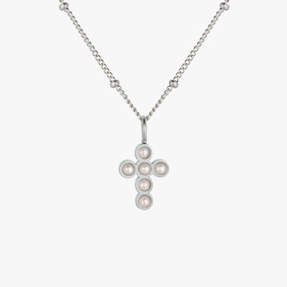 Pearl Cross Necklace – waterproof necklace by Mari Gavane (view 7)