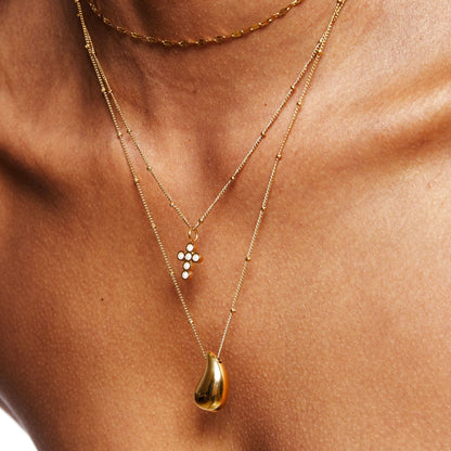 Pearl Cross Necklace – waterproof necklace by Mari Gavane (view 2)