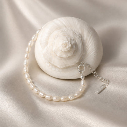 Freshwater Pearl Strand Bracelet, 18K Gold Stainless Steel, Waterproof - Mari Gavane