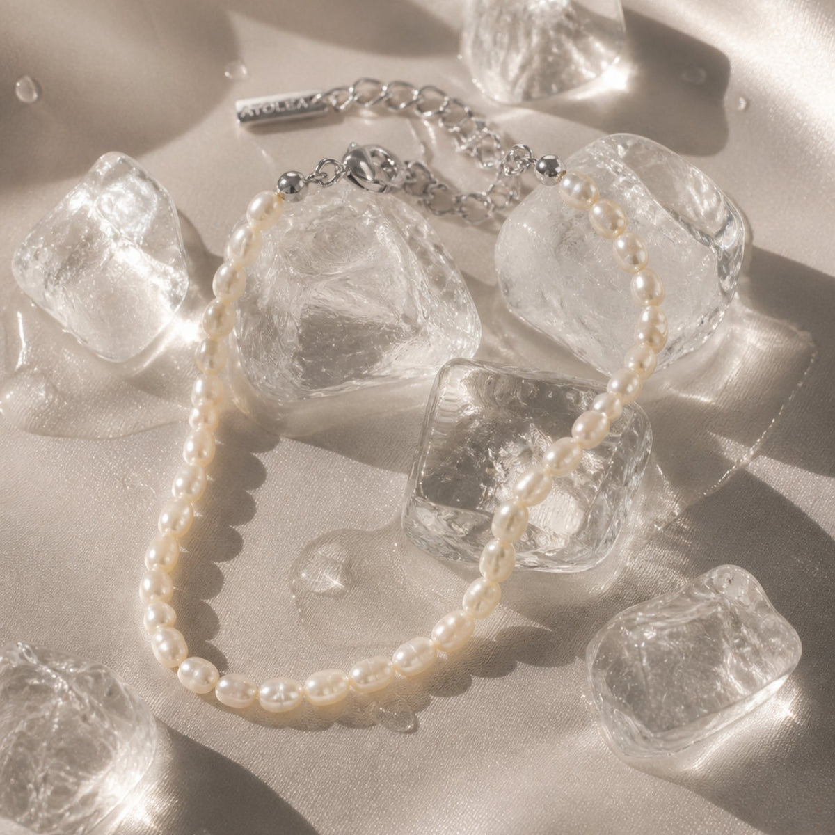 Freshwater Pearl Strand Bracelet, 18K Gold Stainless Steel, Waterproof - Mari Gavane