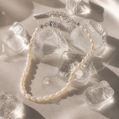 Freshwater Pearl Strand Bracelet, 18K Gold Stainless Steel, Waterproof - Mari Gavane