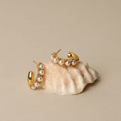 Mini Pearl Huggies Earrings - Mari Gavane