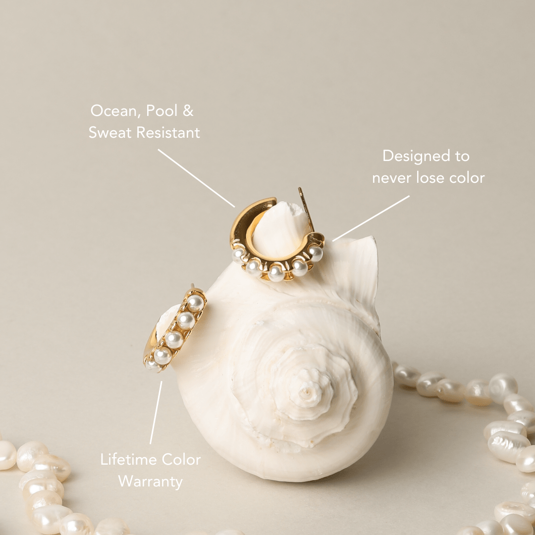 Mini Pearl Huggies Earrings - Mari Gavane