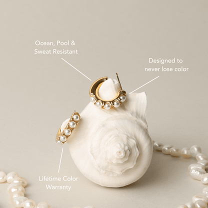 Mini Pearl Huggies Earrings - Mari Gavane