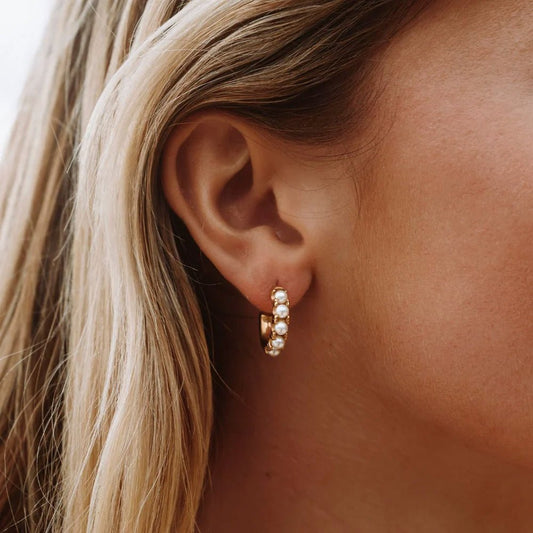 Mini Pearl Huggies Earrings - Mari Gavane