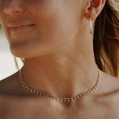 Minimal Chain Choker Necklace, 18K Gold Stainless Steel, Waterproof - Mari Gavane