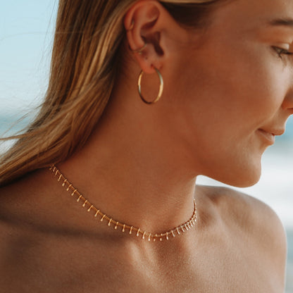 Minimal Chain Choker Necklace, 18K Gold Stainless Steel, Waterproof - Mari Gavane