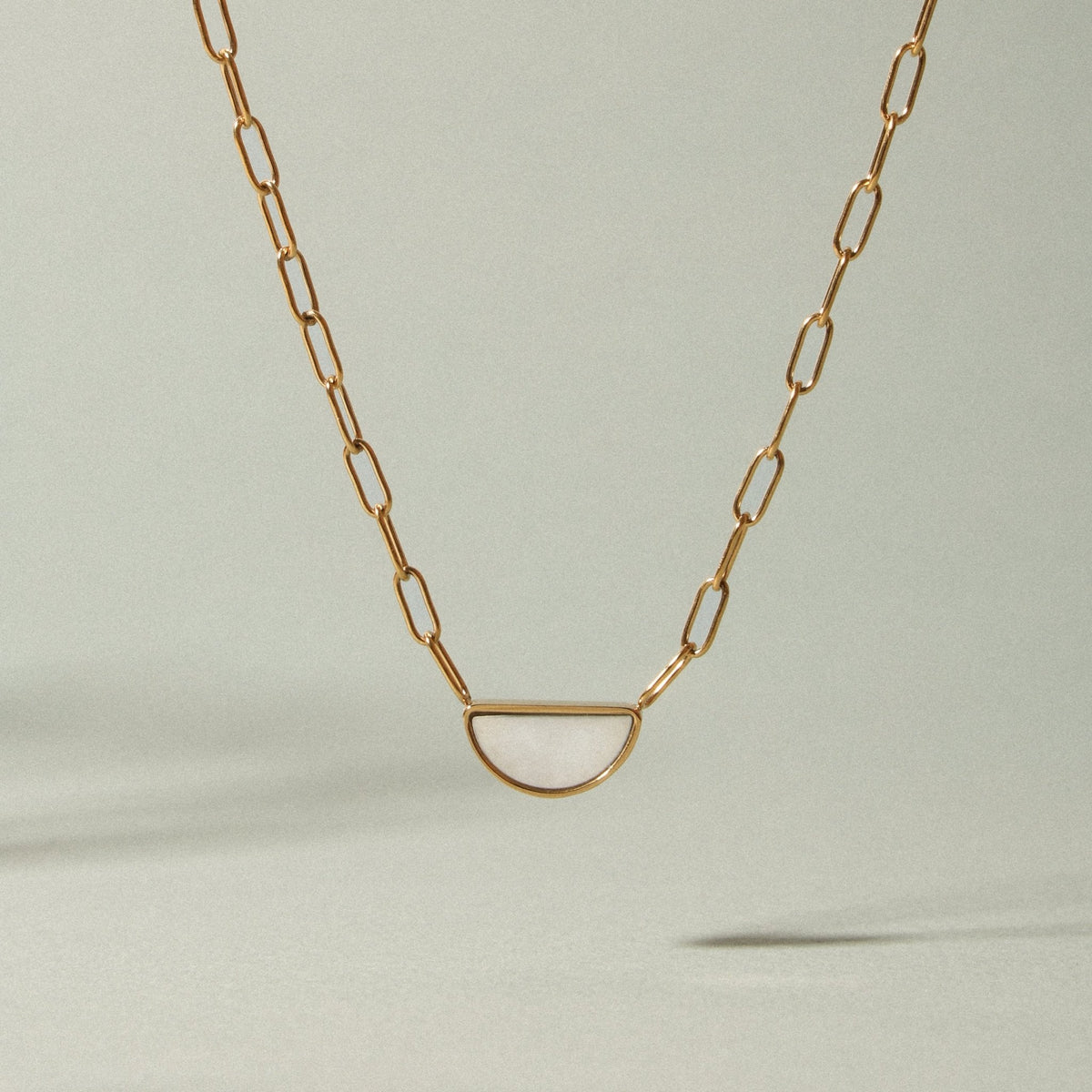 Mother of Pearl Choker Necklace, 18K Gold Stainless Steel, Waterproof - Mari Gavane