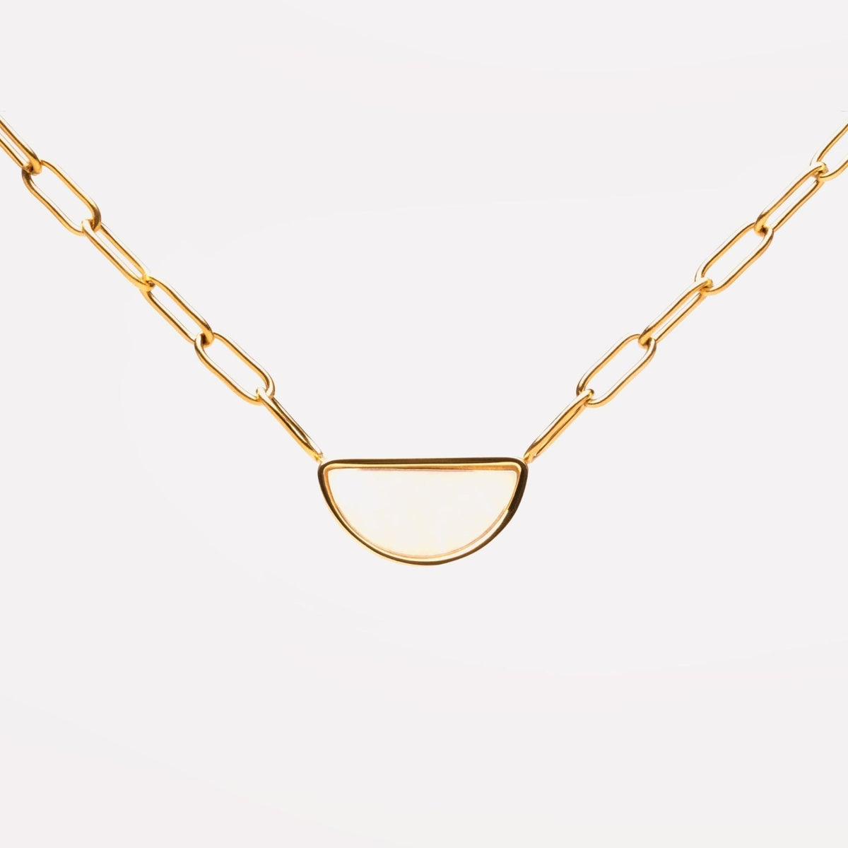 Mother of Pearl Choker Necklace, 18K Gold Stainless Steel, Waterproof - Mari Gavane