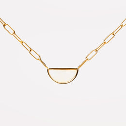 Mother of Pearl Choker Necklace, 18K Gold Stainless Steel, Waterproof