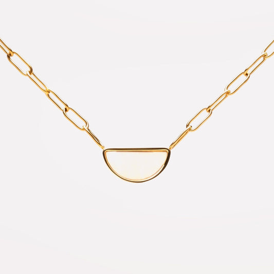 Mother of Pearl Choker Necklace, 18K Gold Stainless Steel, Waterproof - Mari Gavane