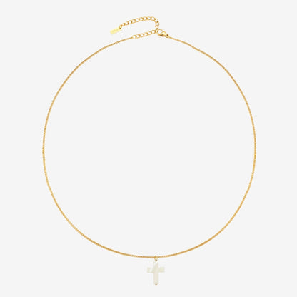 Mother of Pearl Cross Necklace - Mari Gavane