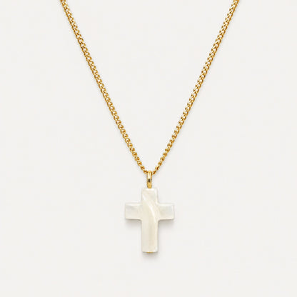 Mother of Pearl Cross Necklace - Mari Gavane