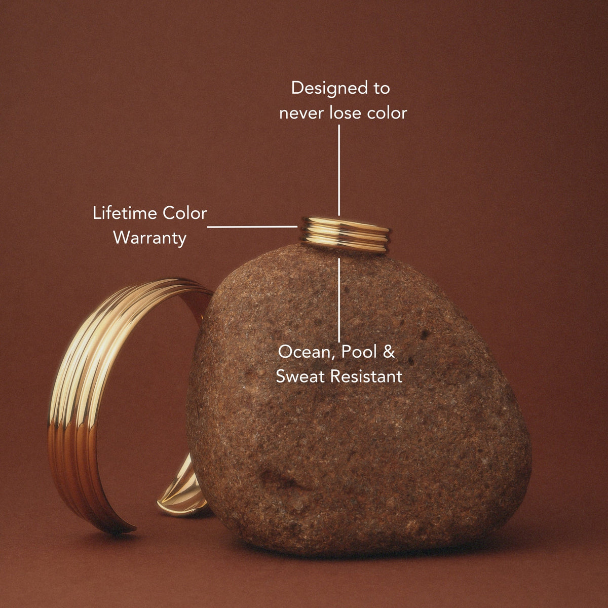 Multi Band Stackable Ring, 18K Gold Stainless Steel, Waterproof - Mari Gavane