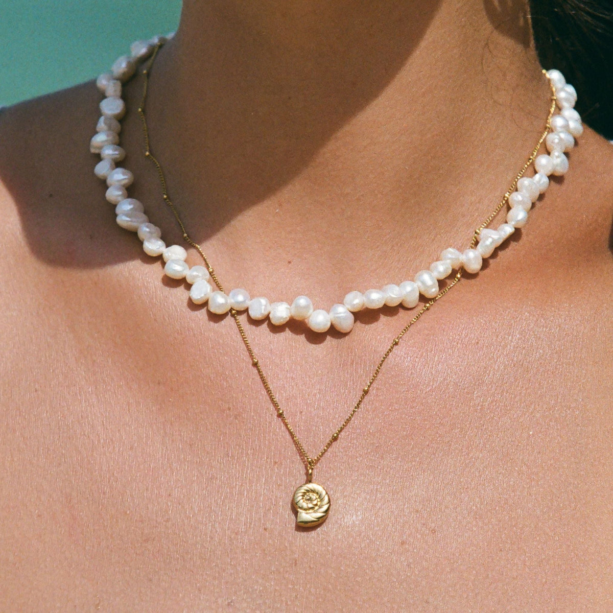 Nautilus Shell Pendant Necklace, 18K Gold Stainless Steel, Waterproof - Mari Gavane