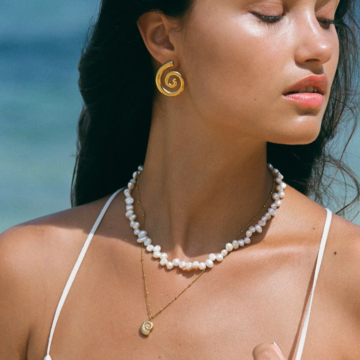 Nautilus Shell Pendant Necklace, 18K Gold Stainless Steel, Waterproof - Mari Gavane