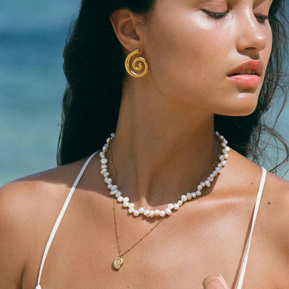 Nautilus Shell Pendant Necklace, 18K Gold Stainless Steel, Waterproof - Mari Gavane