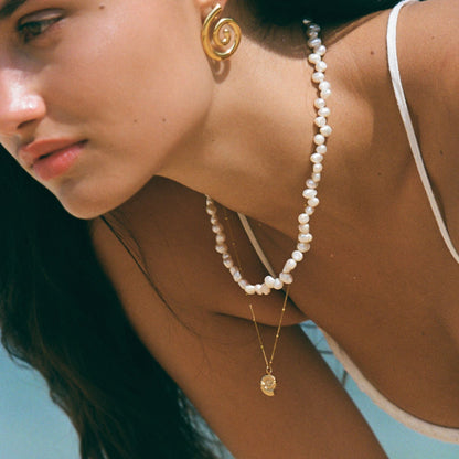 Nautilus Shell Pendant Necklace, 18K Gold Stainless Steel, Waterproof - Mari Gavane