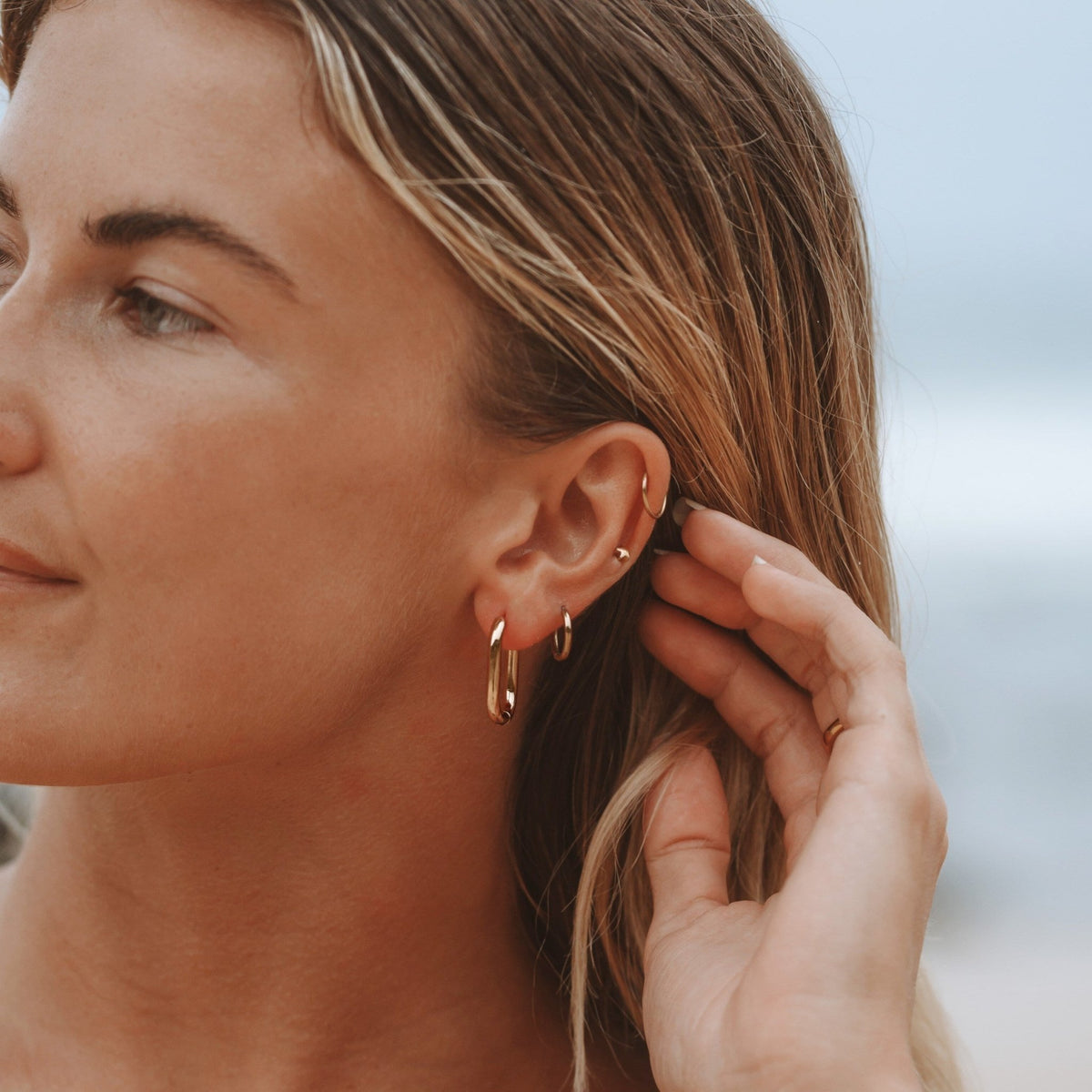 Oval Hoop Earrings - Mari Gavane