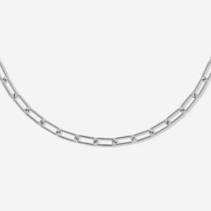 Paperclip Chain Choker Necklace, 18K Gold Stainless Steel, Waterproof - Mari Gavane