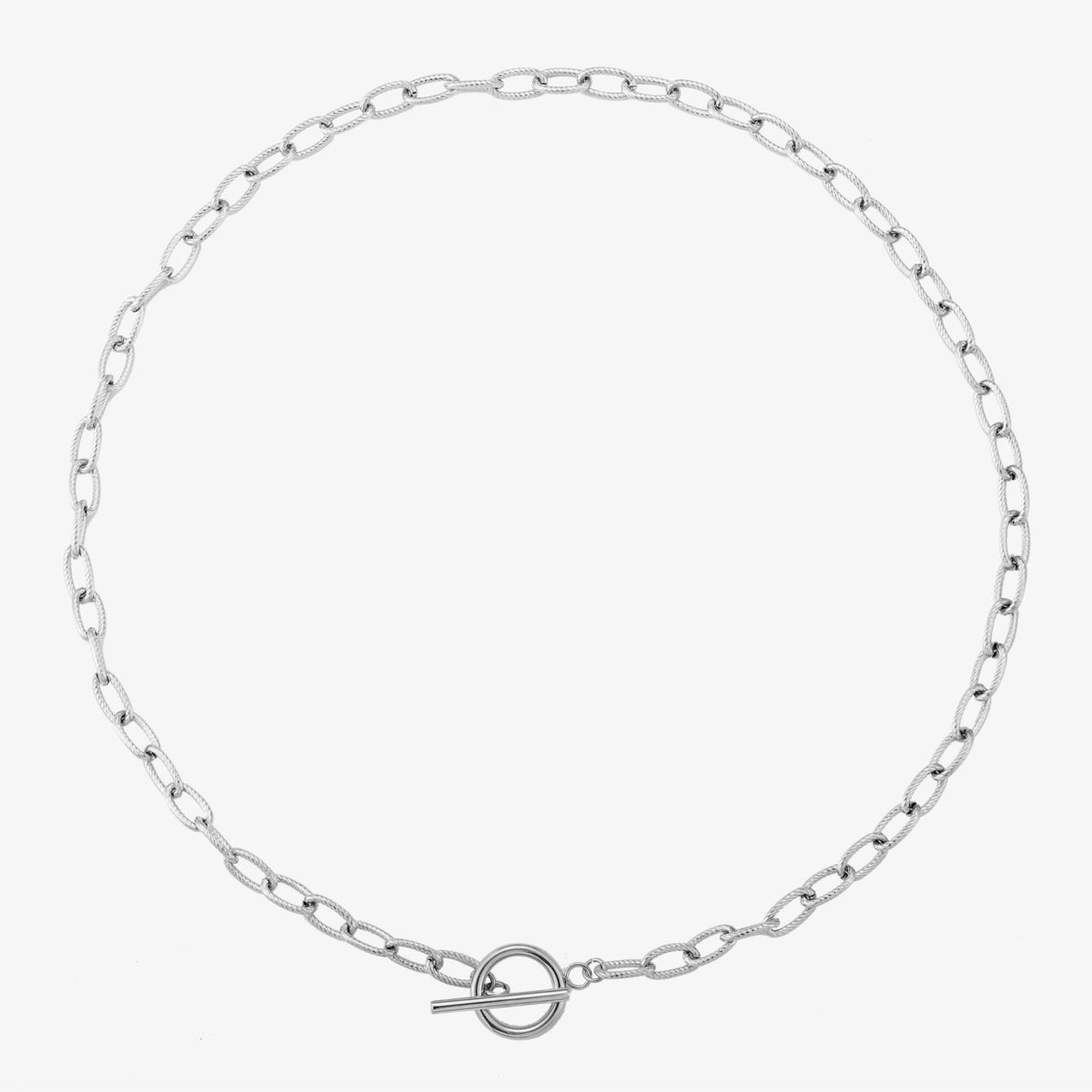 Paperclip Chain Toggle Choker Necklace, 18K Gold Stainless Steel, Waterproof - Mari Gavane