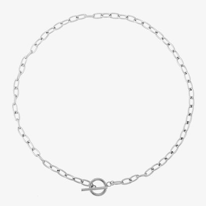 Paperclip Chain Toggle Choker Necklace, 18K Gold Stainless Steel, Waterproof - Mari Gavane