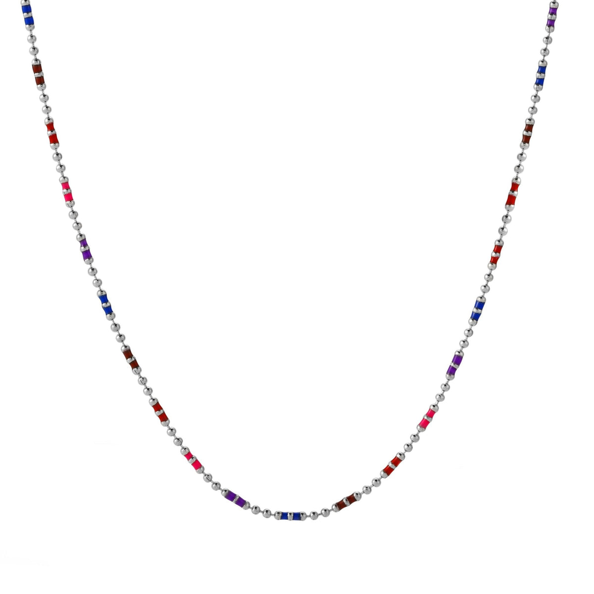 Rainbow Beaded Choker Necklace, 18K Gold Stainless Steel, Waterproof - Mari Gavane