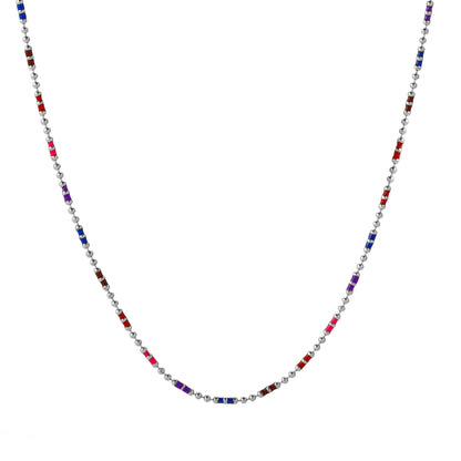 Rainbow Beaded Choker Necklace, 18K Gold Stainless Steel, Waterproof - Mari Gavane