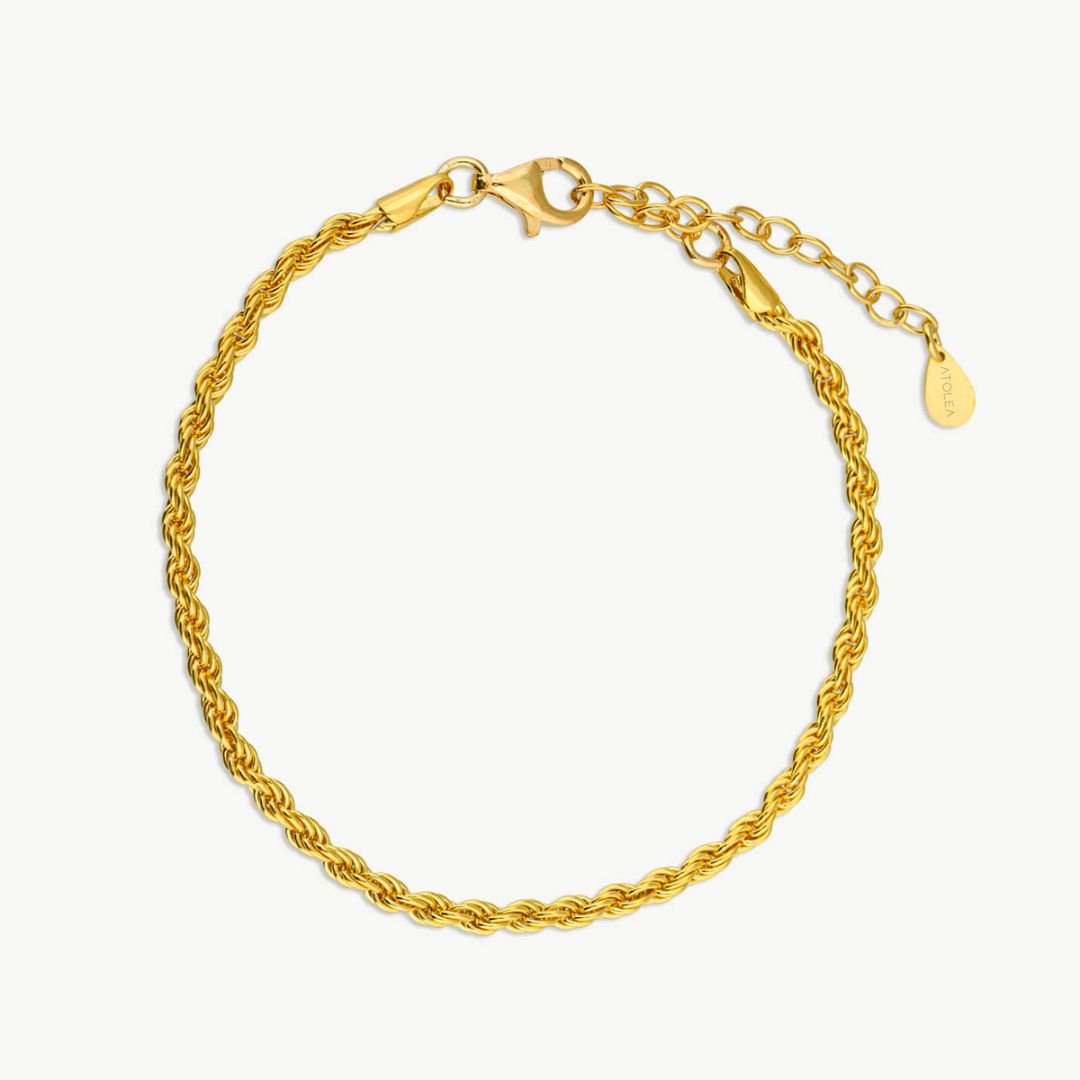 Rope Chain Bracelet, 18K Gold Stainless Steel, Waterproof - Mari Gavane