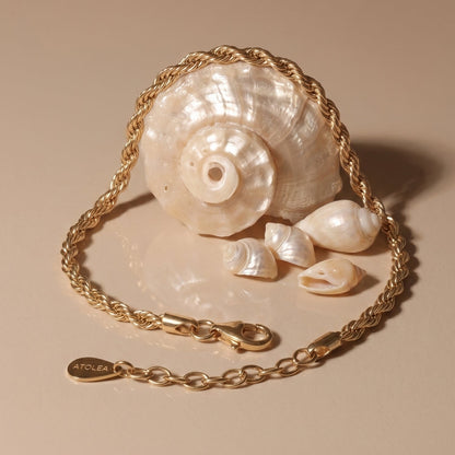 Rope Chain Bracelet, 18K Gold Stainless Steel, Waterproof - Mari Gavane