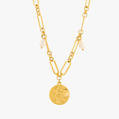 Sculptural Pendant Necklace, 18K Gold Stainless Steel, Waterproof - Mari Gavane