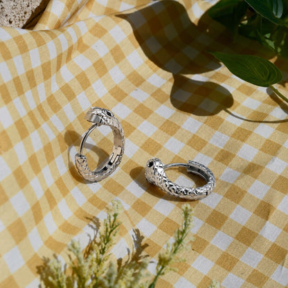 Snake Chain Hoop Earrings, 18K Gold Stainless Steel, Waterproof - Mari Gavane