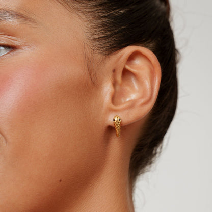 Snake Chain Hoop Earrings, 18K Gold Stainless Steel, Waterproof - Mari Gavane